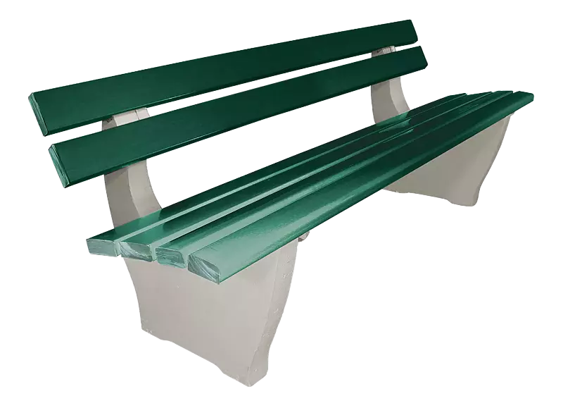 Sitzbank CATANIA, mit Recycling-Kunststoffbelattung, in grün ähnlich RAL 6005