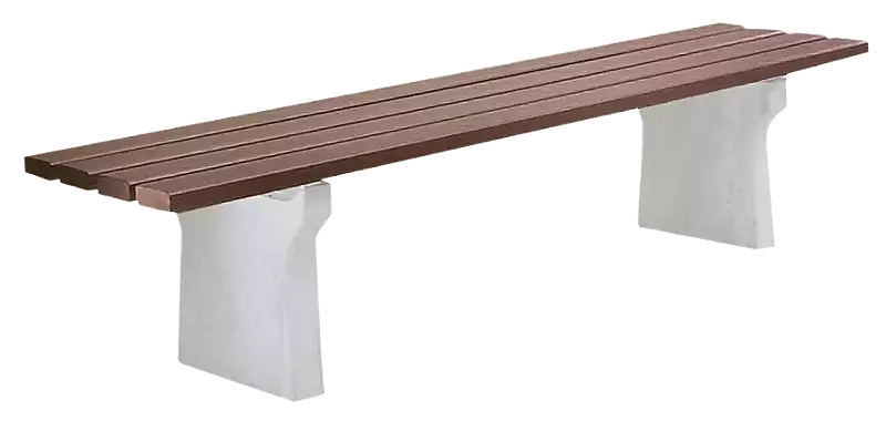 Sitzbank SICILIA ohne Rückenlehne, Recycling-Kunststofflatten in mahagonibraun ähnlich RAL 8016