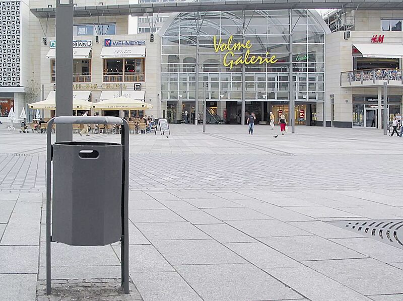 Abfallbehälter COVENTRY, zum Einbetonieren, in DB 703 eisenglimmer