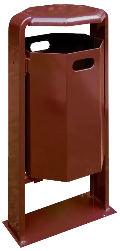 Abfallbehälter COVENTRY, zum Aufdübeln, in RAL 3005 weinrot