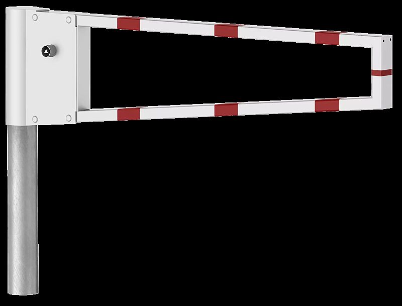 Wegesperre RAAHE, Sperrbreite 1,5 m, feuerverzinkt und weiß pulverbeschichtet mit roten Reflexstreifen 