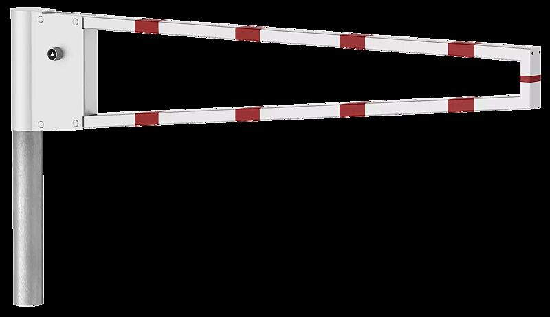 Wegesperre RAAHE, Sperrbreite 2,0 m, feuerverzinkt und weiß pulverbeschichtet mit roten Reflexstreifen 