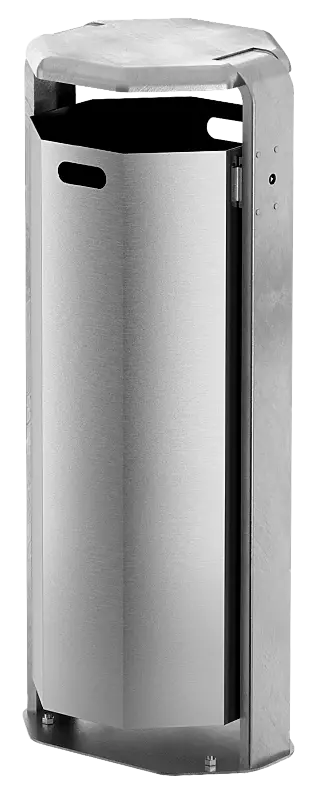 Abfallbehälter KENT, Behälter aus Aluminium, Rahmen aus Stahl, feuerverzinkt