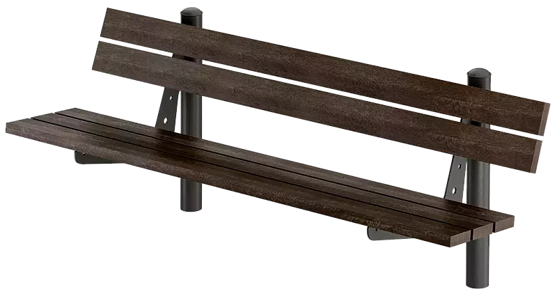 Sitzbank CORTONA mit Kunststoff-Recycling-Belattung, Stahlteile in RAL 7016 anthrazitgrau