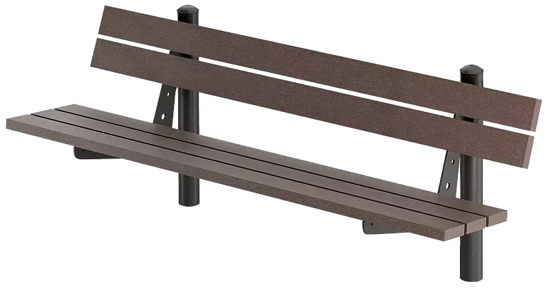 Sitzbank CORTONA mit WPC-Belattung, Stahlteile in RAL 7016 anthrazitgrau