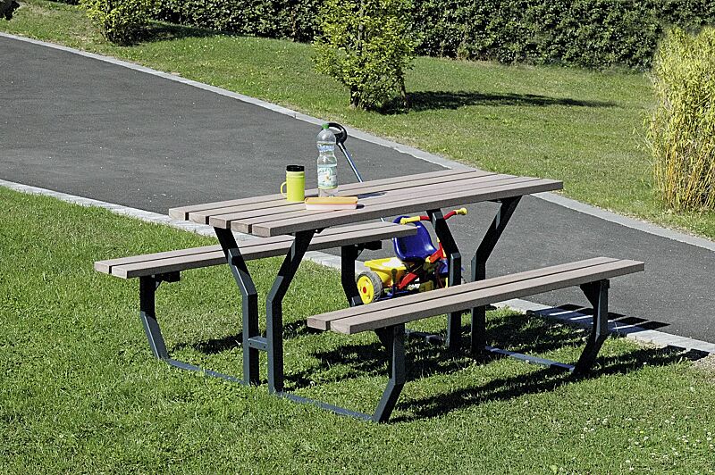 Bank-Tisch-Kombination GLIERA mit WPC- Belattung