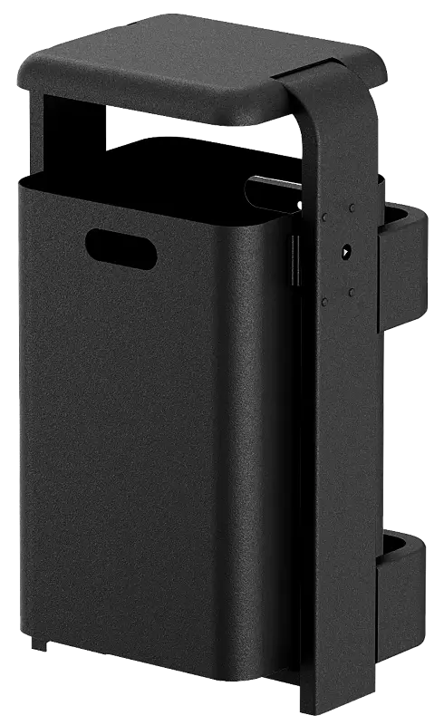 Abfallbehälter SHIPLEY, 40 Liter, Behälter aus Stahl bzw. Aluminium, Rahmen aus Stahl, in RAL 7016 anthrazitgrau