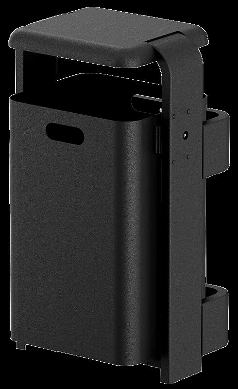 Abfallbehälter SHIPLEY, 40 Liter, Behälter aus Stahl bzw. Aluminium, Rahmen aus Stahl, in RAL 7016 anthrazitgrau