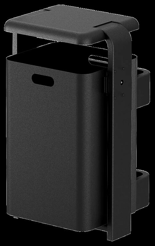 Abfallbehälter SHIPLEY, 60 Liter, Behälter aus Aluminium, Rahmen aus Stahl, in RAL 7016 anthrazitgrau