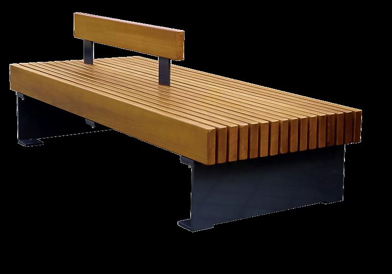 Sitzbank PESCARA doppelseitig, mit Rückenlehne, mit Lärchenholzbelattung, Stahlteile in RAL 7016 anthrazitgrau