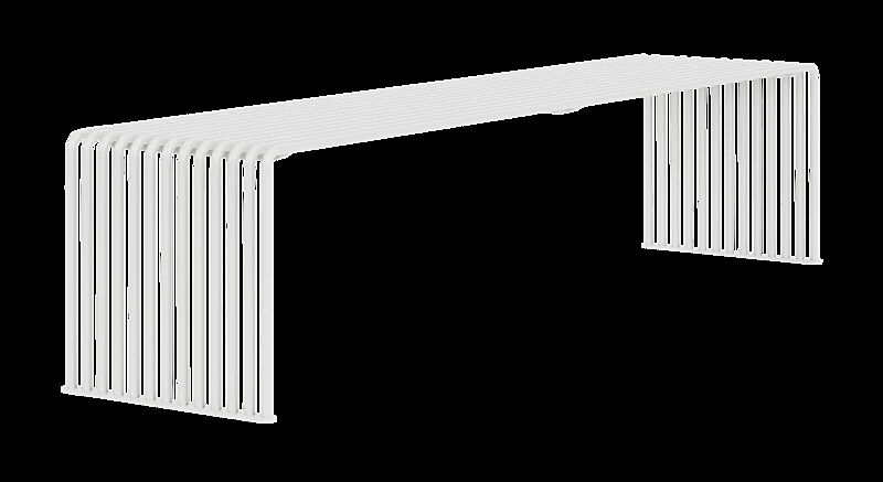 Sitzbank ANZIO ohne Rückenlehne, gerade, in RAL 9003 signalweiß