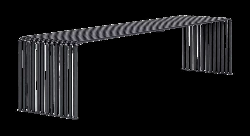 Sitzbank ANZIO ohne Rückenlehne, gerade, in eisenglimmergrau