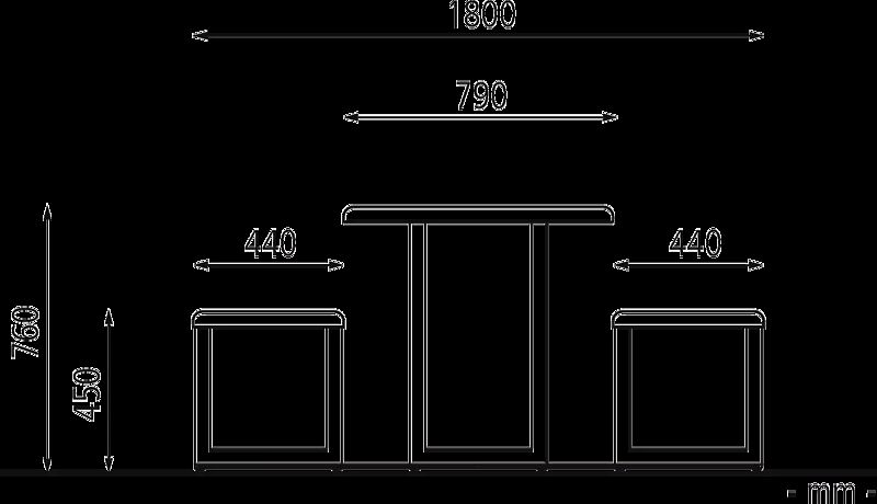 Bank-Tisch-Kombination MANTUA mit Aluminiumauflage in Holzoptik