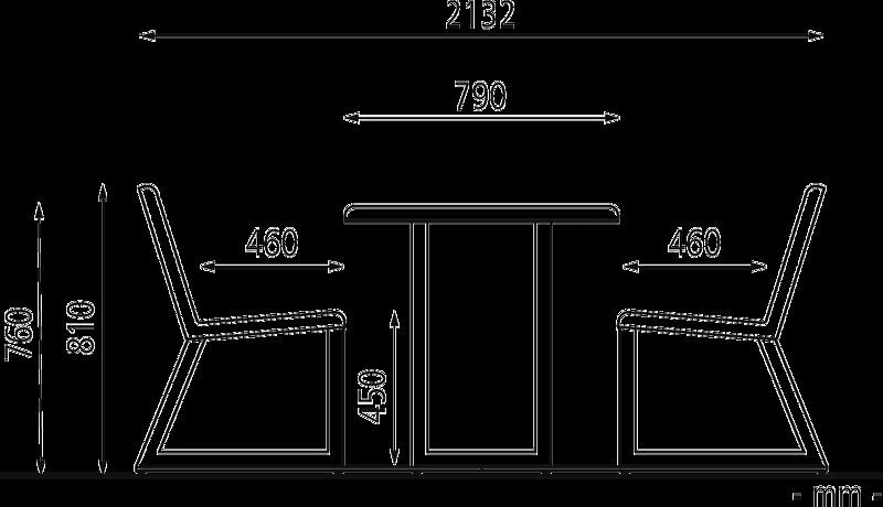 Bank-Tisch-Kombination MANTUA mit Aluminiumauflage in Holzoptik