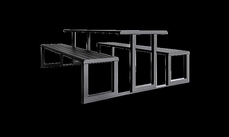 Bank-Tisch-Kombination MANTUA ohne Rückenlehne, in eisenglimmergrau