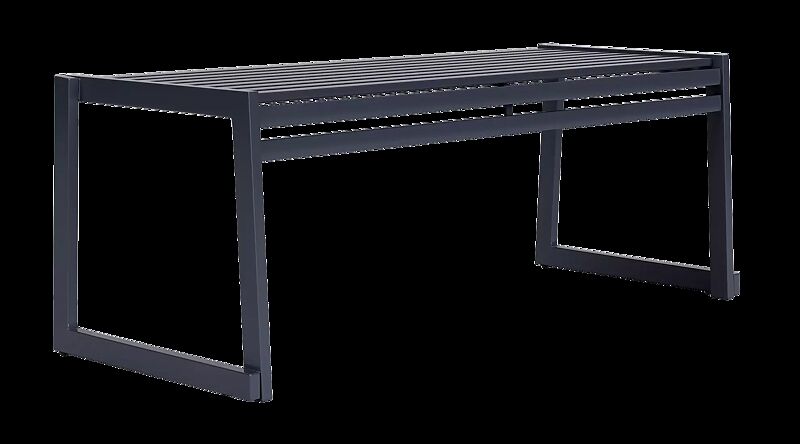 Sitzbank CORTINA ohne Rückenlehne, zum freien Aufstellen, Breite 1200 mm, in RAL 7024 graphitgrau