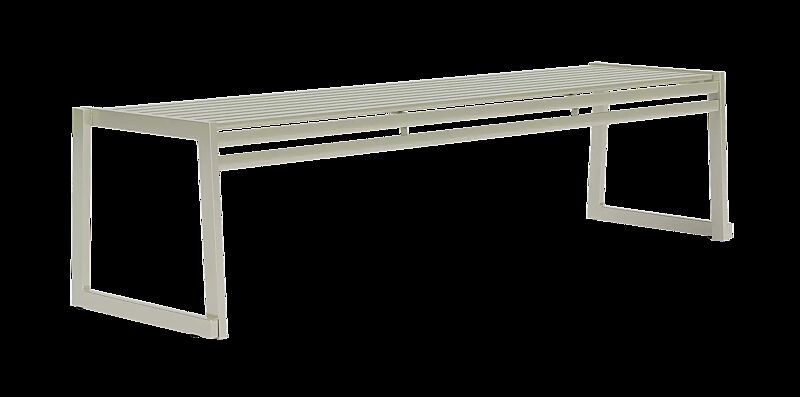 Sitzbank CORTINA ohne Rückenlehne, zum freien Aufstellen, Breite 1800 mm, in RAL7032 kieselgrau