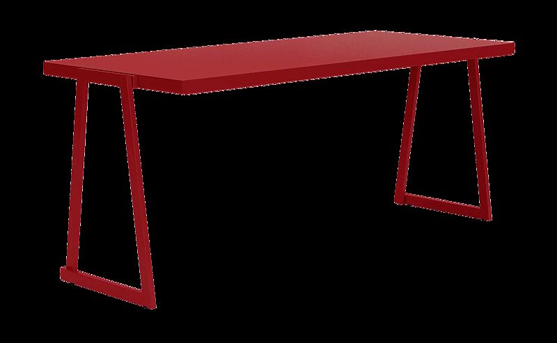 Tisch CORTINA, rechteckig, Breite 1800 mm, zum freien Aufstellen, in RAL 3000 feuerrot