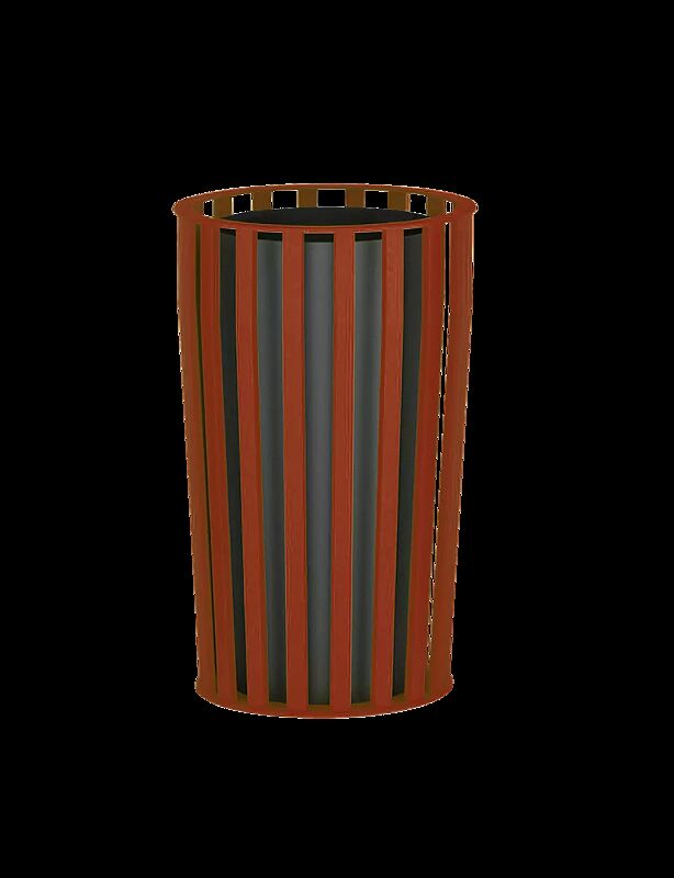 Abfallbehälter CORTINA ohne Schutzdach in RAL 3000 feuerrot