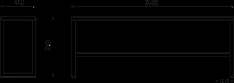 Hochbank MANTUA ohne Rückenlehne