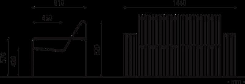 Lounge Couch ANZIO mit Rückenlehne, 2-Sitzer