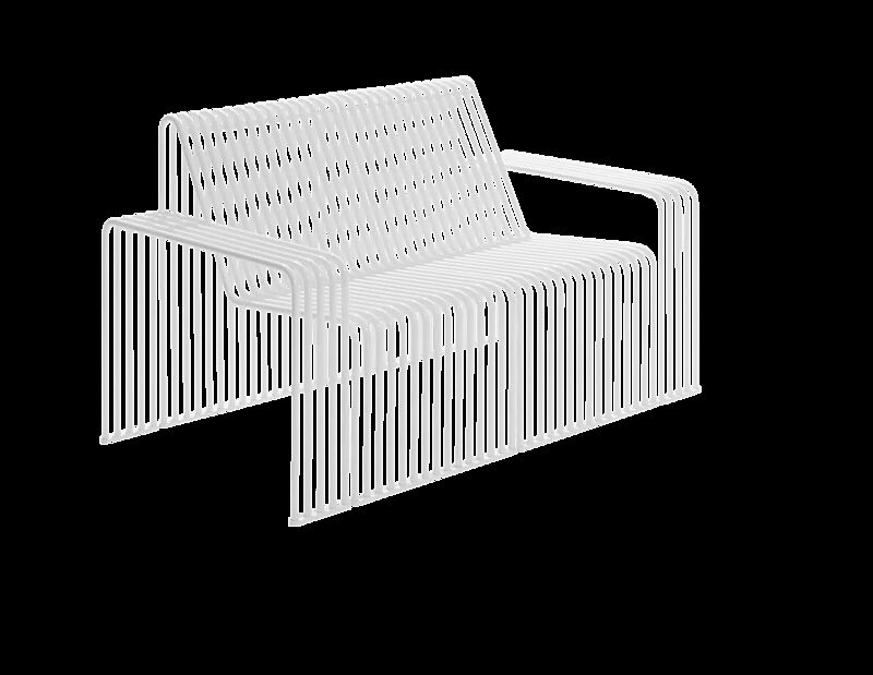 Lounge Couch ANZIO, 2-Sitzer, Breite 1440 mm, in RAL 9003 signalweiß