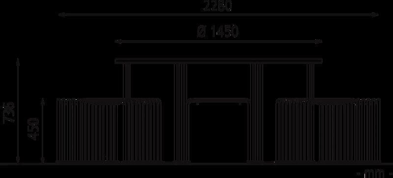 Bank-Tisch-Kombination ANZIO 8-Sitzer, aus Stahl