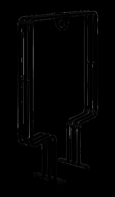 Anlehnbügel ANZIO, Breite 660 mm, in RAL 9005 tiefschwarz