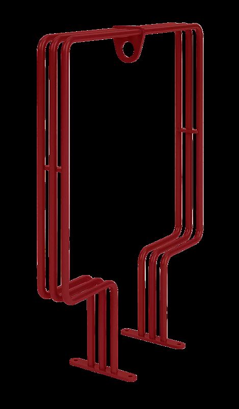 Anlehnbügel ANZIO, Breite 660 mm, in RAL 3000 feuerrot