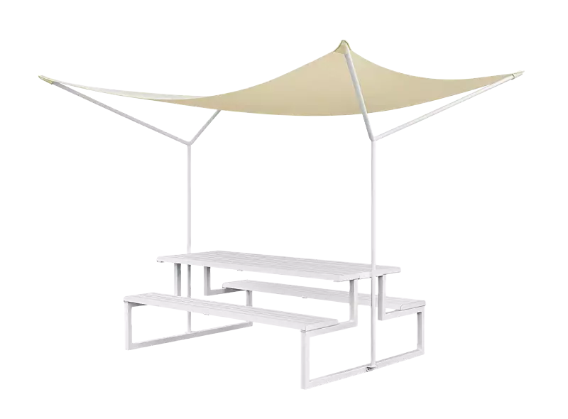 Freizeitüberdachung MANTUA, in RAL 9003 signalweiß