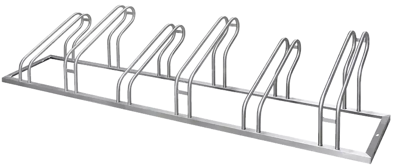 Fahrradständer UNIVERSAL einseitig 90°, 6 Stellplätze, Edelstahl