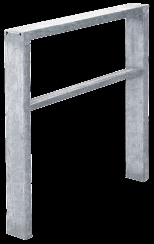 Anlehnbügel ELGIN mit Quersteg, zum Einbetonieren, Breite 850 mm, feuerverzinkt