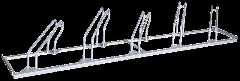 Fahrradständer UNIVERSAL einseitig, 45° links, 5 Stellplätze, feuerverzinkt