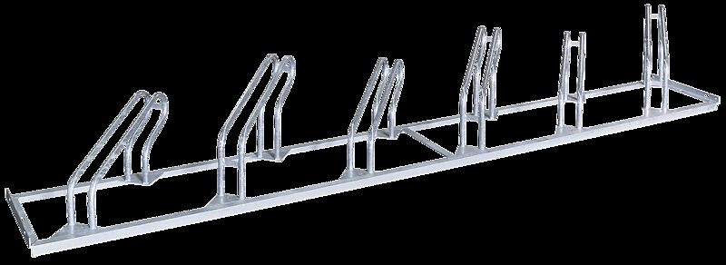 Fahrradständer UNIVERSAL einseitig, 45° links, 6 Stellplätze, feuerverzinkt