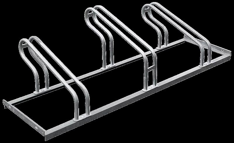 Fahrradständer UNIVERSAL einseitig 90°, 3 Stellplätze, feuerverzinkt