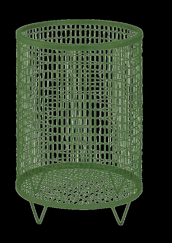 Abfallkorb NELSON, mit Drahtgitterboden, in RAL 6010 grasgrün