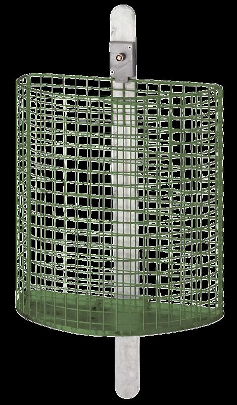 Abfallkorb WALES, zur Wandbefestigung, in RAL 6010 grasgrün