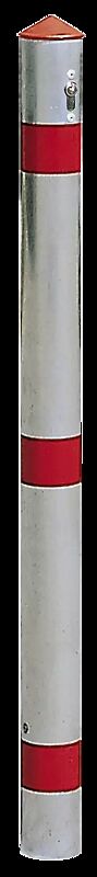Sperrpfosten GIRONA, rund, zum Einbetonieren, herausnehmbar mittels Profilhalbzylinderschloss