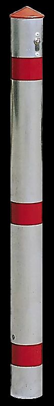 Sperrpfosten GIRONA, rund Ø 100 mm, zum Einbetonieren, herausnehmbar mittels Profilhalbzylinderschloss