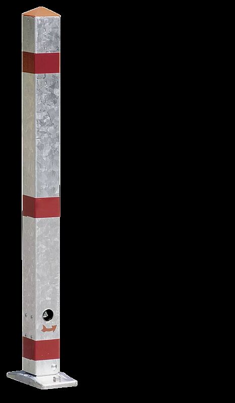 Sperrpfosten LAGUNA, quadratisch, zum Einbetonieren, kippbar mittels Dreikantschloss