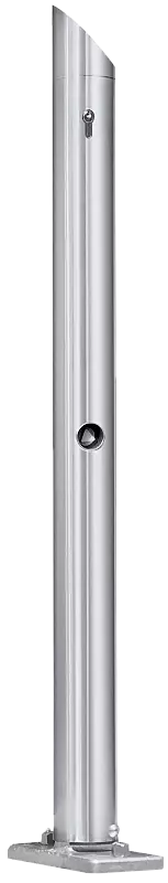 Poller ALAVA mit Schrägkopf, kippbar, mit Profilhalbzylinderschloss 30/10 und Dreikantschloss