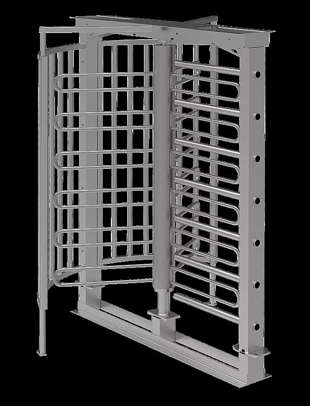 Drehkreuz LARDOS, zum Aufdübeln, mit Bodenrahmen, ohne Übersteigschutz, feuerverzinkt