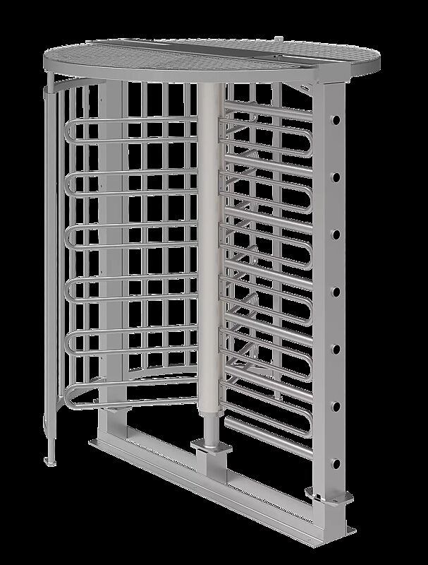 Drehkreuz LARDOS, zum Aufdübeln, mit Bodenrahmen, mit Übersteigschutz, feuerverzinkt