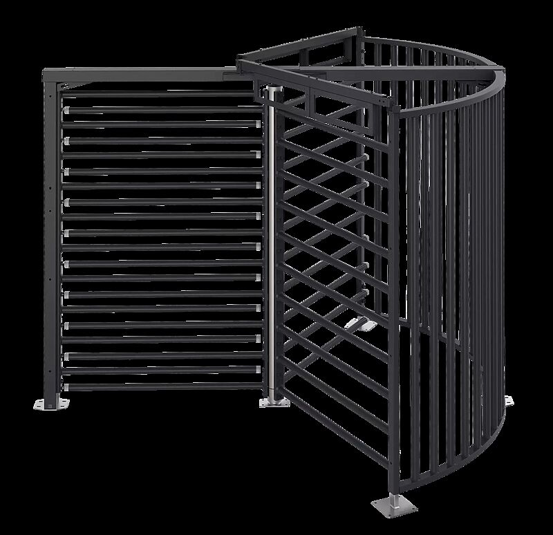 Behindertengerechtes Drehkreuz FESTOS, zum Aufdübeln, ohne Bodenrahmen, ohne Übersteigschutz, in RAL 7016 anthrazitgrau