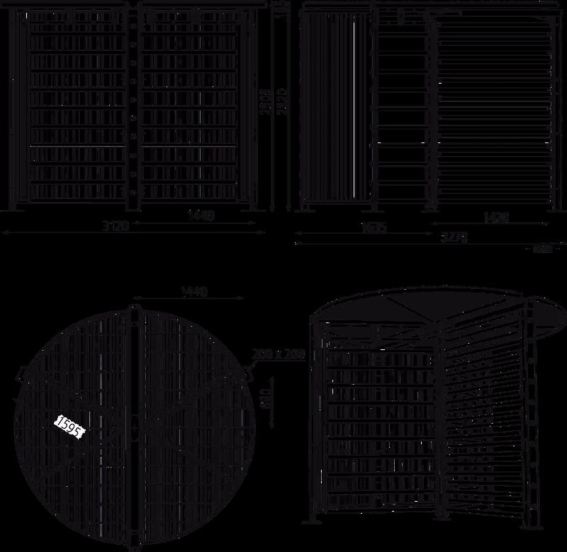 397.925/behindertengerechtes-drehkreuz-festos-pulverbeschichtet-sperrhoehe-2320-mm__shoKAT0065919
