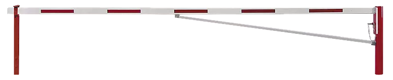 Wegesperre FLEN zum Einbetonieren, mit Diagonalstrebe und höhenverstellbarer Auflagestütze, Sperrbreite 5,5 m