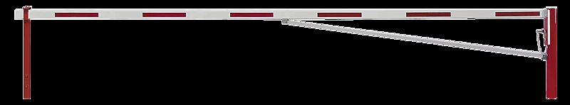 Wegesperre FLEN zum Einbetonieren, mit Diagonalstrebe und höhenverstellbarer Auflagestütze, Sperrbreite 6,0 m