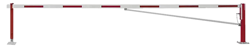 Wegesperre FLEN zum Aufdübeln, mit Diagonalstrebe und höhenverstellbarer Auflagestütze, Sperrbreite 6,0 m