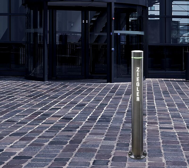 Pollerleuchte CELLES mit individueller Beschriftung