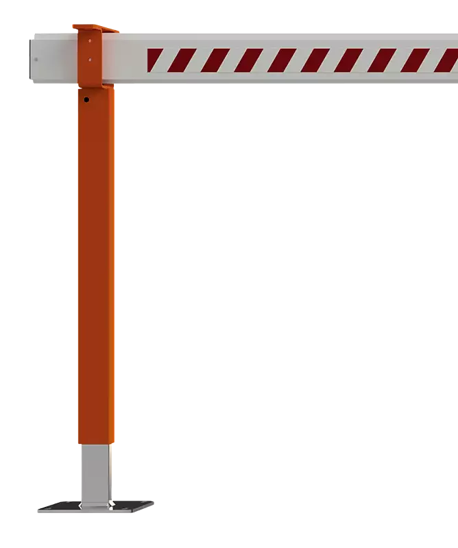 Detail: Auflagestütze in RAL 2004 reinorange